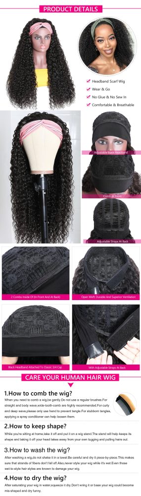 klaiyi hair headband curly hair wigs