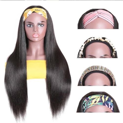 straight hair head band wig1